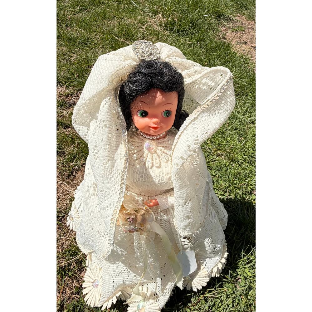 Bride Doll Appalachian made  Bottle Doll Vintage Handmade